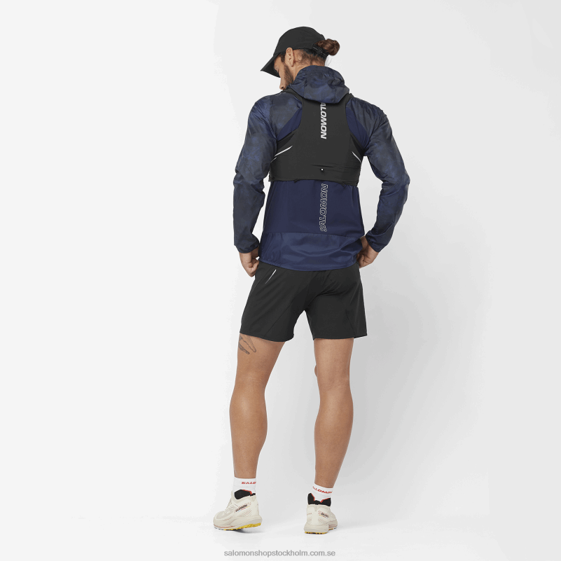 Salomon djup svart shorts för män - kors 7 T82RP266
