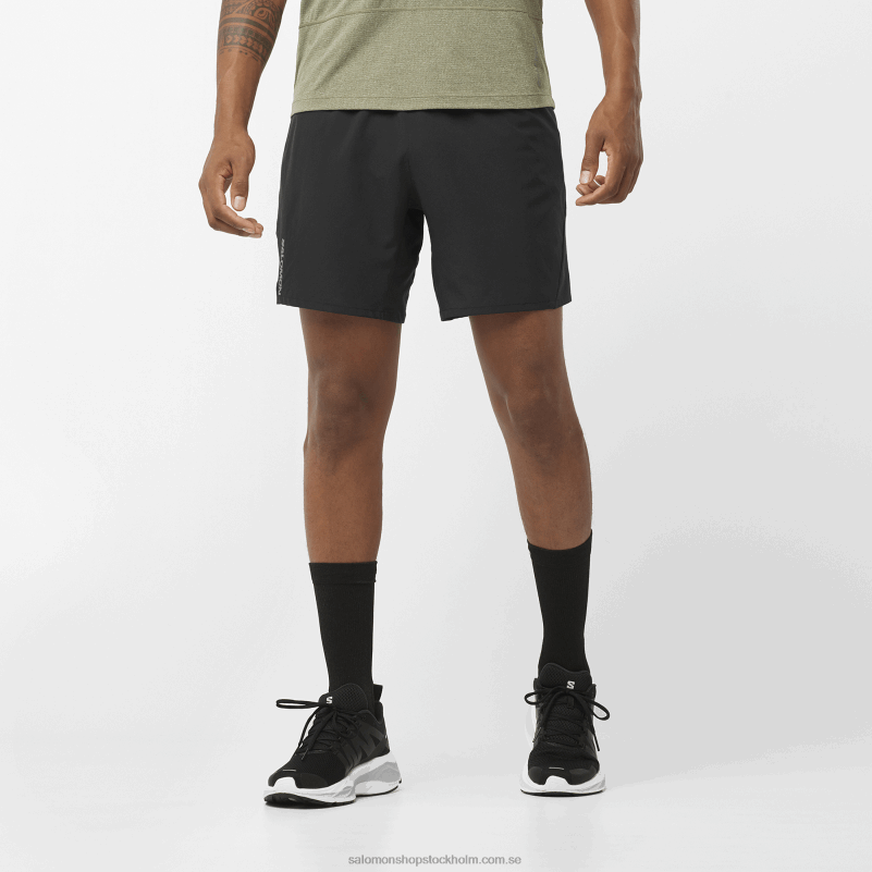 Salomon djup svart shorts för män - kors 7 T82RP295