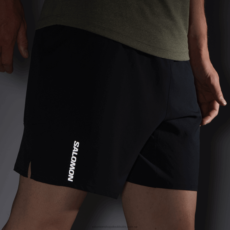 Salomon djup svart shorts för män - kors 7 T82RP295
