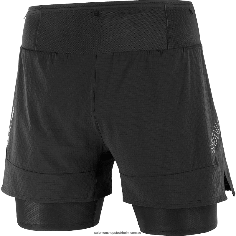 Salomon djup svart shorts för män - sense aero 2in1 T82RP292