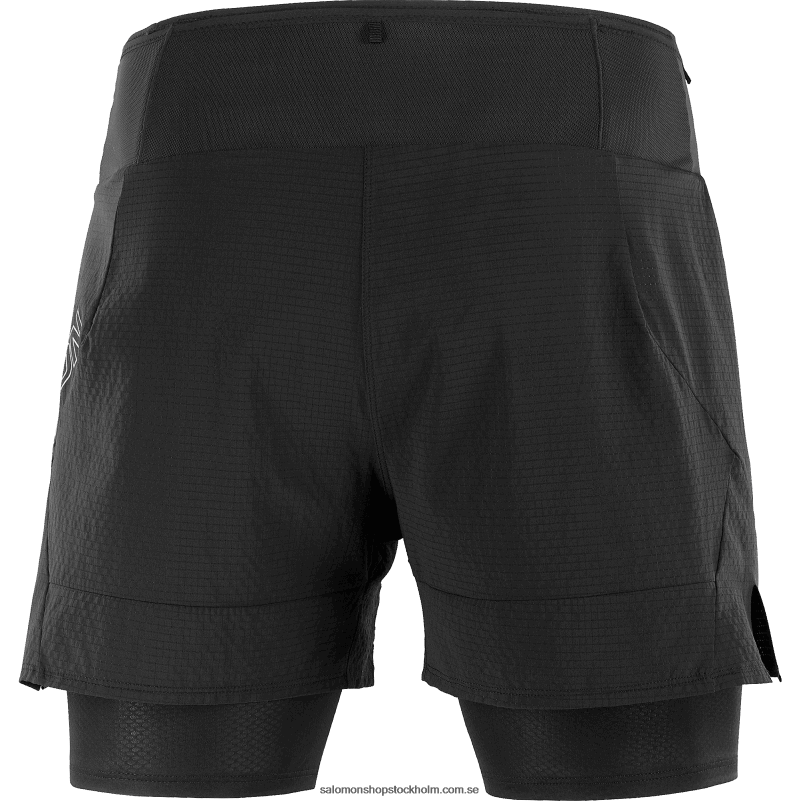 Salomon djup svart shorts för män - sense aero 2in1 T82RP292