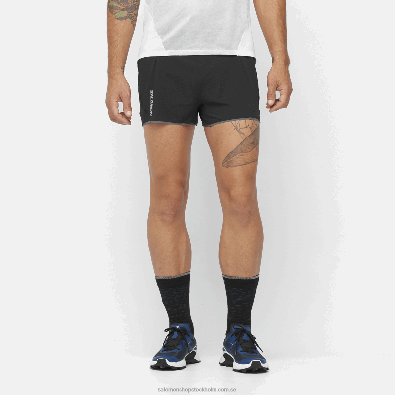 Salomon djup svart shorts för män - sense aero 3 T82RP288