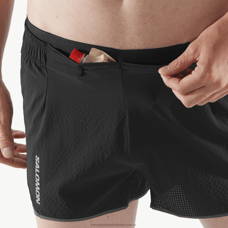 Salomon djup svart shorts för män - sense aero 3 T82RP288