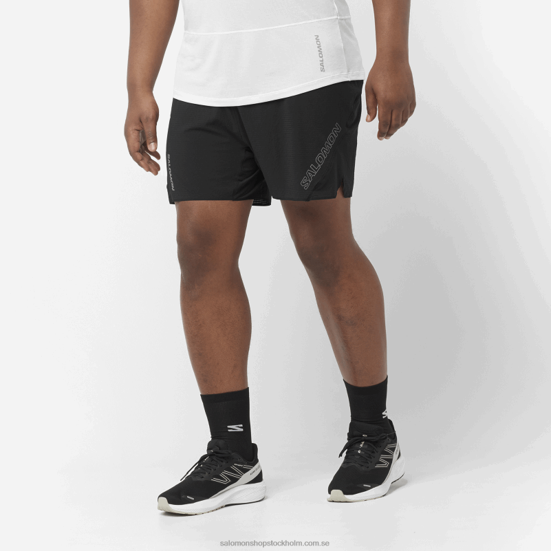 Salomon djup svart shorts för män - sense aero 5 T82RP289