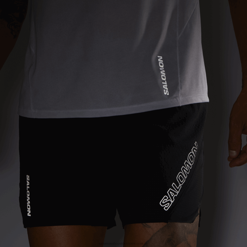 Salomon djup svart shorts för män - sense aero 5 T82RP289