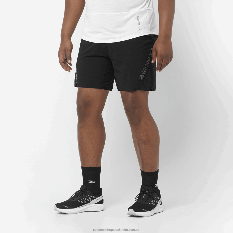 Salomon djup svart shorts för män - sense aero 7 T82RP285