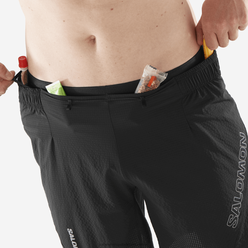 Salomon djup svart shorts för män - sense aero 7 T82RP285