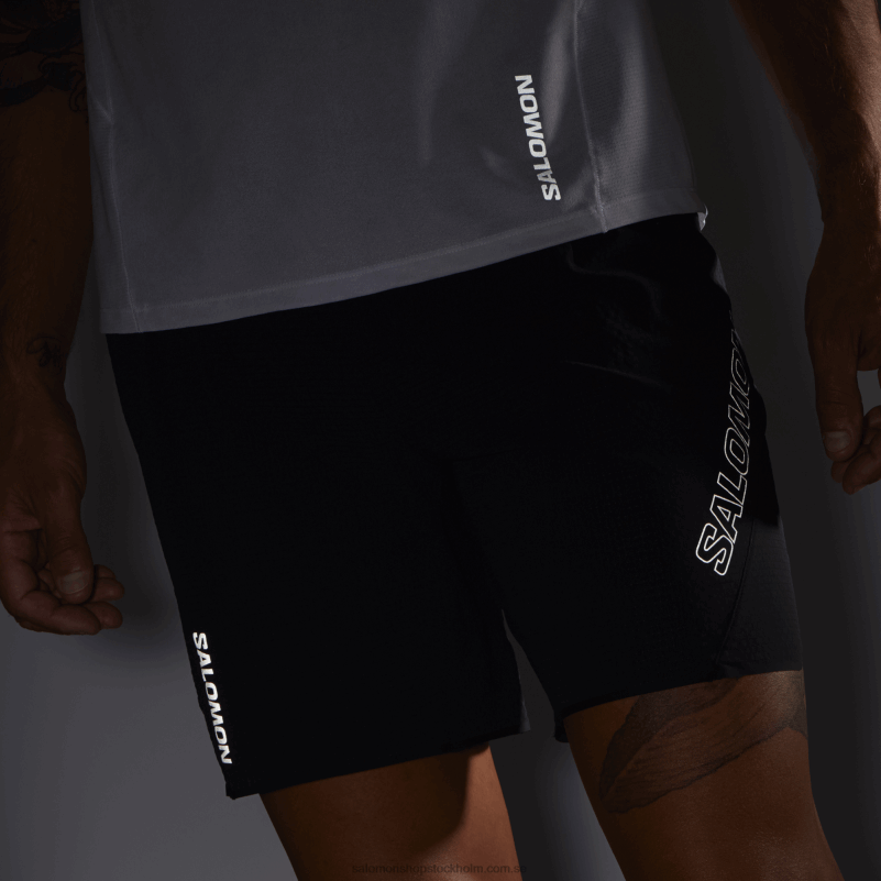 Salomon djup svart shorts för män - sense aero 7 T82RP285