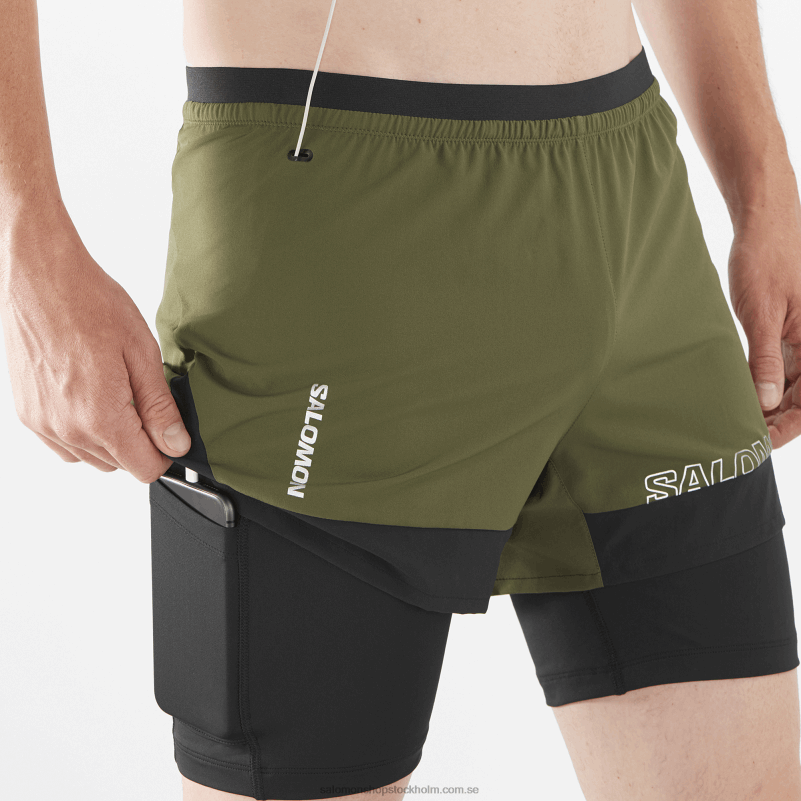 Salomon druvblad/djup svart herrshorts - cross 2in1 T82RP278