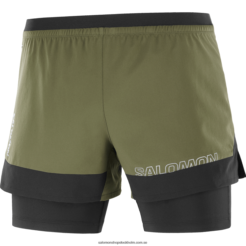 Salomon druvblad/djup svart herrshorts - cross 2in1 T82RP278
