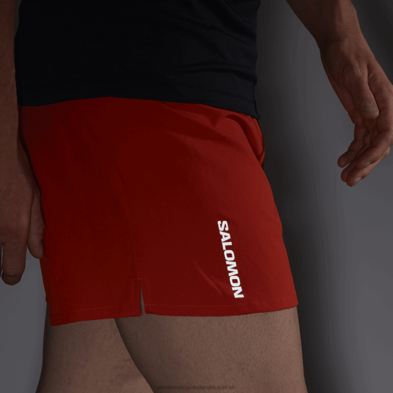 Salomon eldröd shorts för män - kors 5 T82RP275
