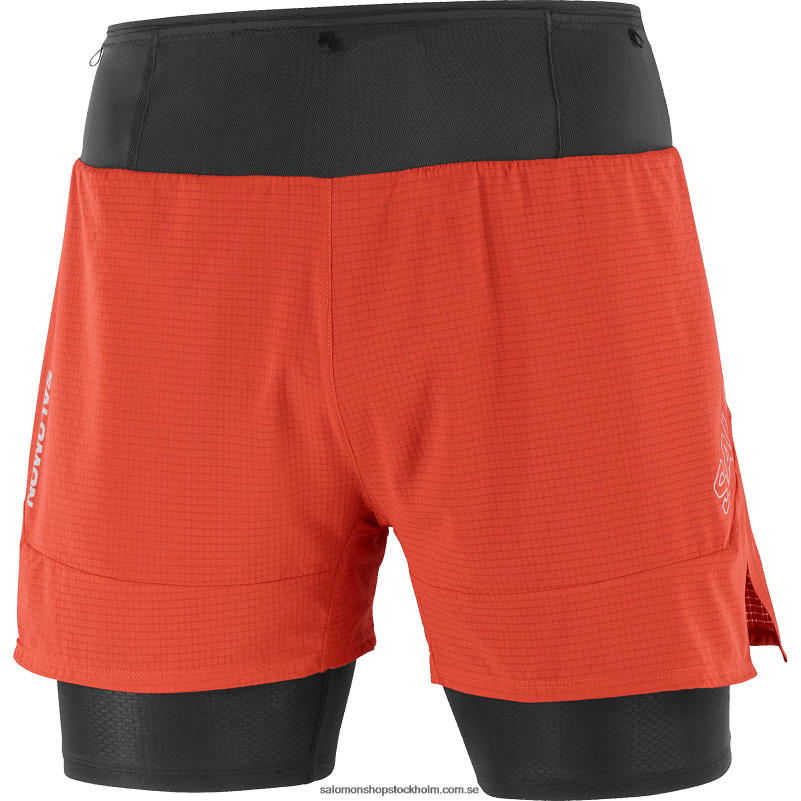 Salomon eldröd shorts för män - sense aero 2in1 T82RP293
