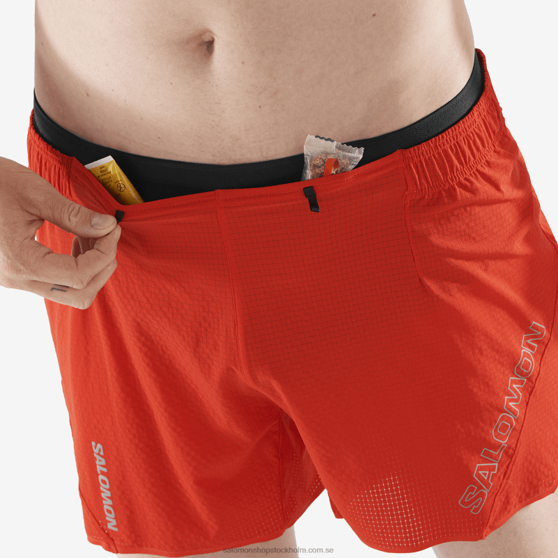 Salomon eldröd shorts för män - sense aero 5 T82RP291