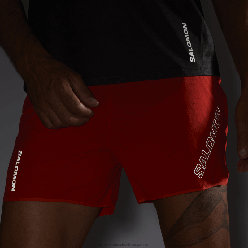 Salomon eldröd shorts för män - sense aero 5 T82RP291