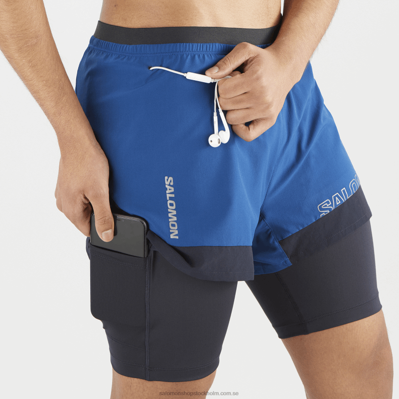 Salomon marin pion/natthimlen herrshorts - cross 2in1 T82RP283