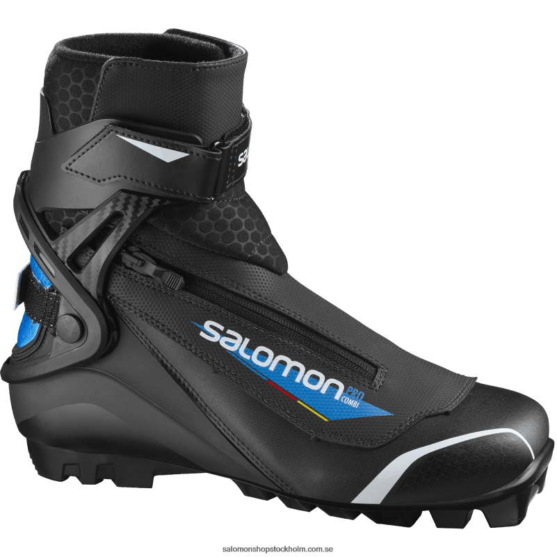 Salomon mörk marin/svart/processblå klassiska nordiska skridskoskor för män - pro combi pilot T82RP699