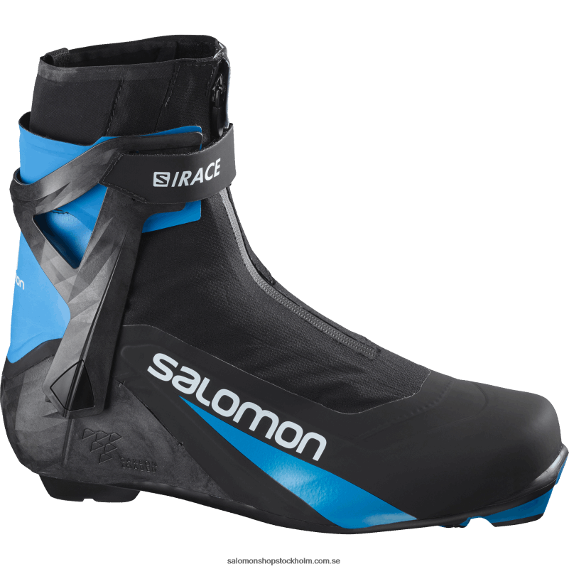 Salomon svart/processblå herrskridsko nordiska stövlar - s/race carbon skate el T82RP702