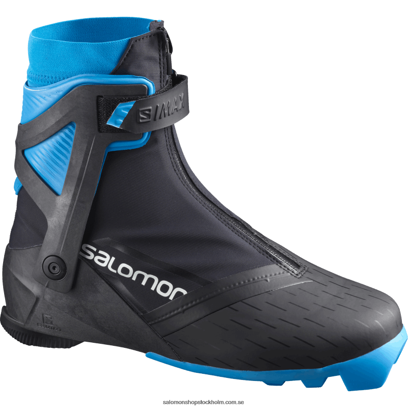 Salomon svart/processblå nordiska skridskoskor för män - s/max carbon skate mv T82RP690