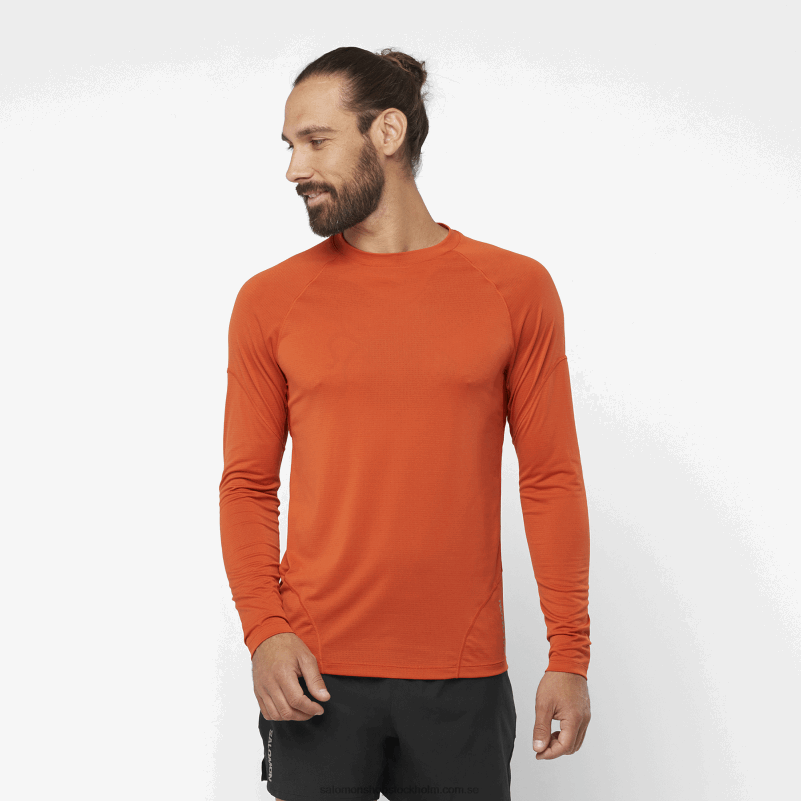 Salomon bränd ockra herr långärmad t-shirt - cross run T82RP536