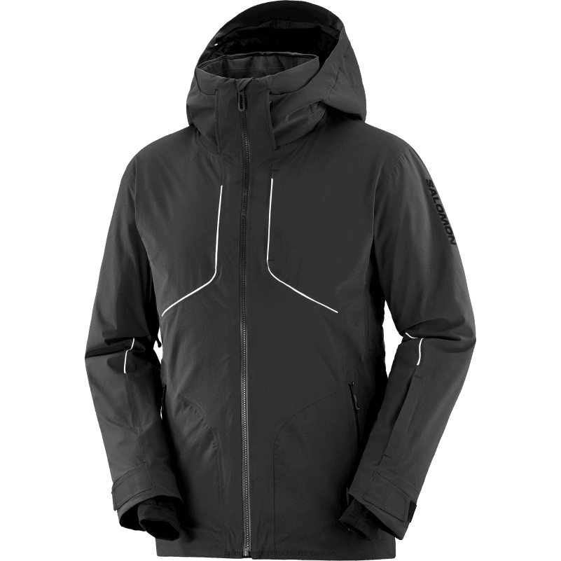 Salomon djup svart/vit Isolerad huvjacka för män - briljant T82RP543