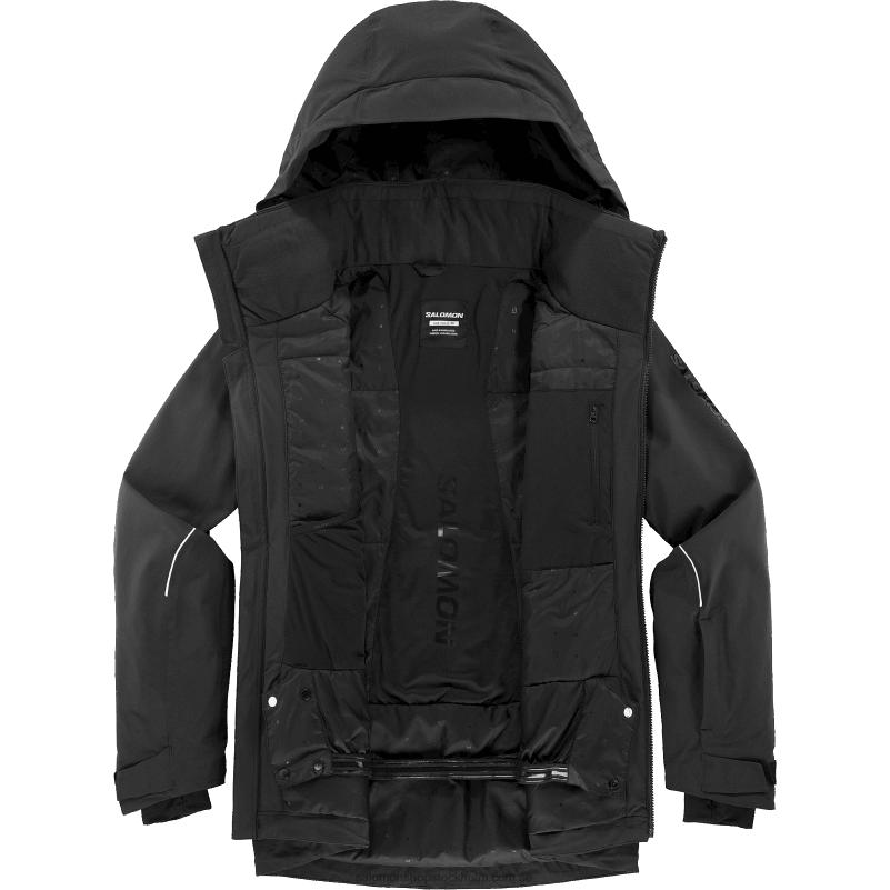 Salomon djup svart/vit Isolerad huvjacka för män - briljant T82RP543
