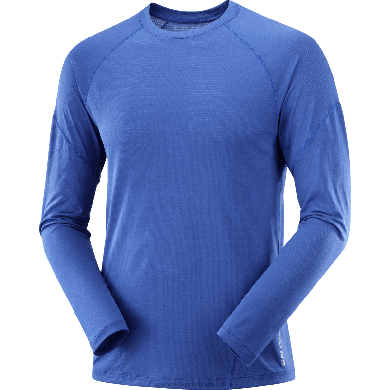 Salomon nautisk blå herr långärmad t-shirt - cross run T82RP541