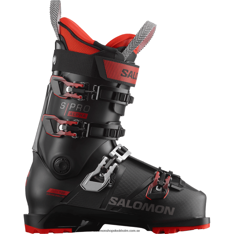 Salomon svart röd pistkängor för män - s/pro alpha 100 T82RP1235