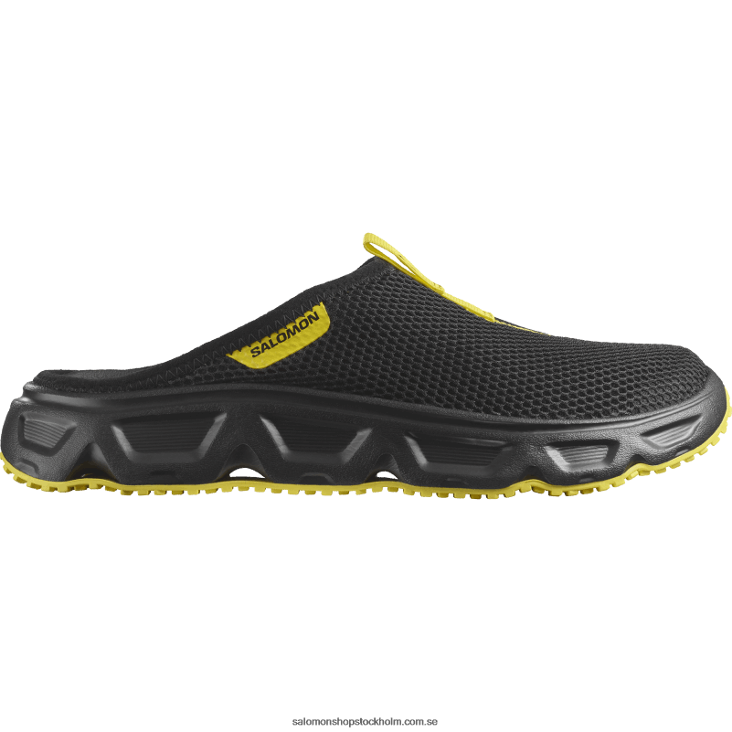 Salomon svart/smörblomma återhämtningsskor för män - reelax slide 6.0 T82RP1488