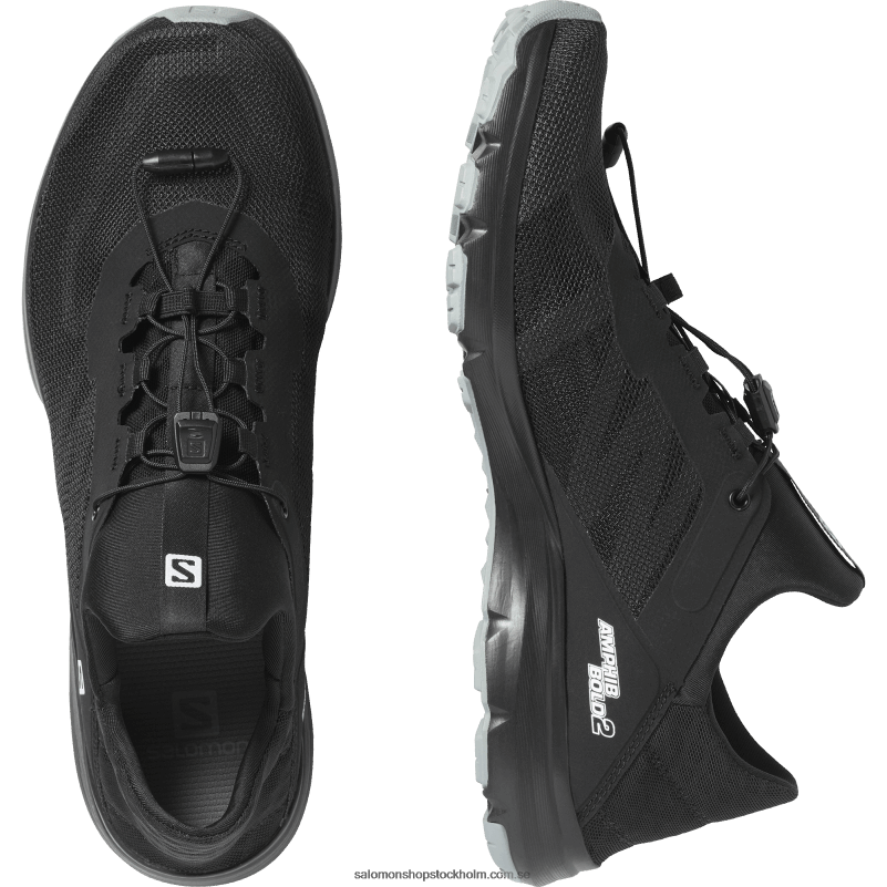 Salomon svart/stenbrott sandaler för män - Amphib bold 2 T82RP1082