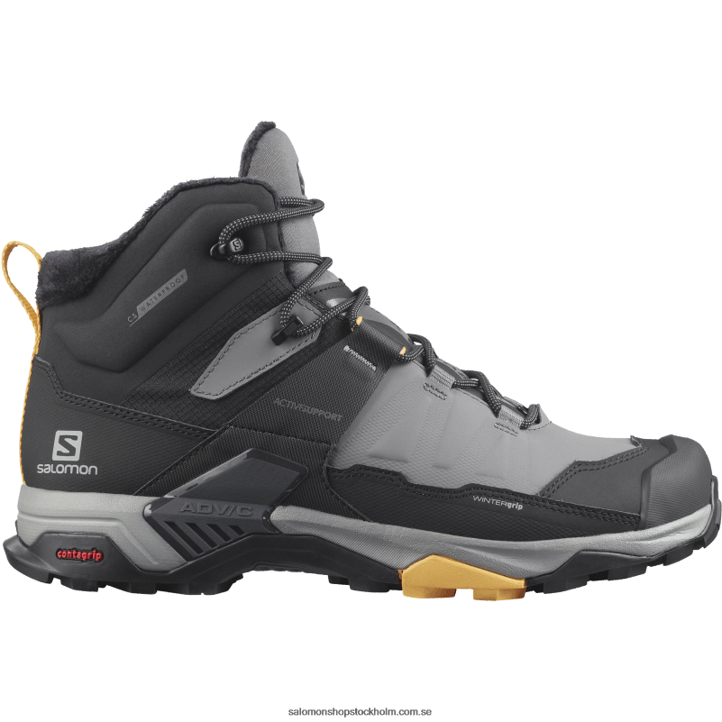 Salomon tyst nyans/svart/varm aprikos vinterstövlar för män - x ultra 4 mid winter thinsulate clima vattentät T82RP1080