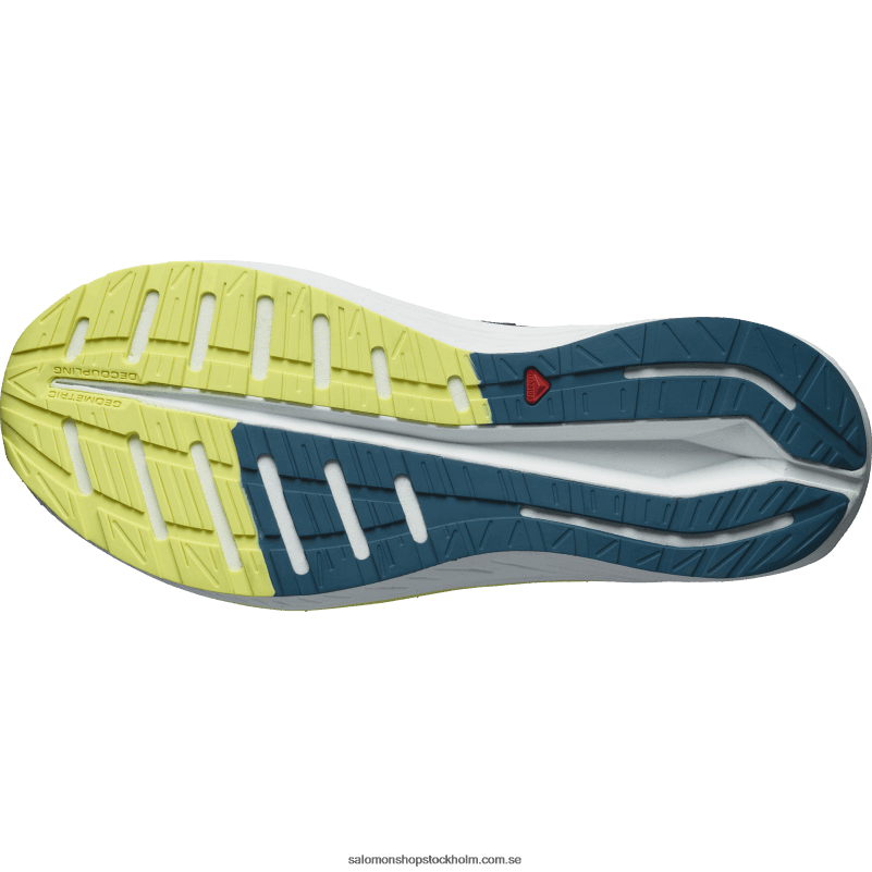 Salomon blå aska/solig lime/mörk safir löparskor för män - aero blaze T82RP1068