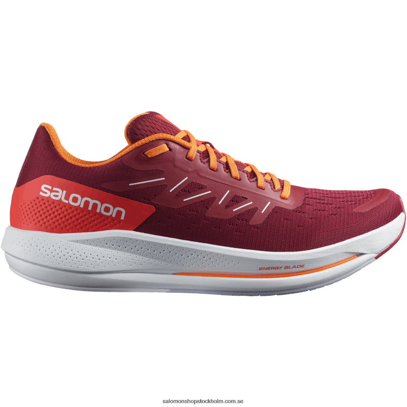 Salomon cykling röd/vibrerande orange/lila ljung löparskor för män - spectur T82RP1077