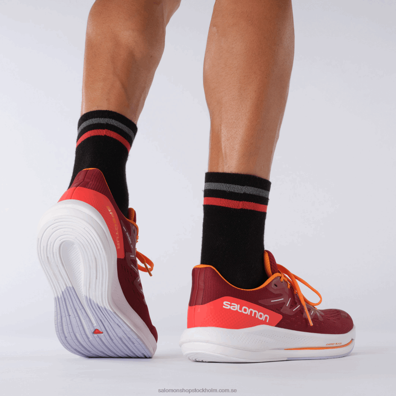 Salomon cykling röd/vibrerande orange/lila ljung löparskor för män - spectur T82RP1077