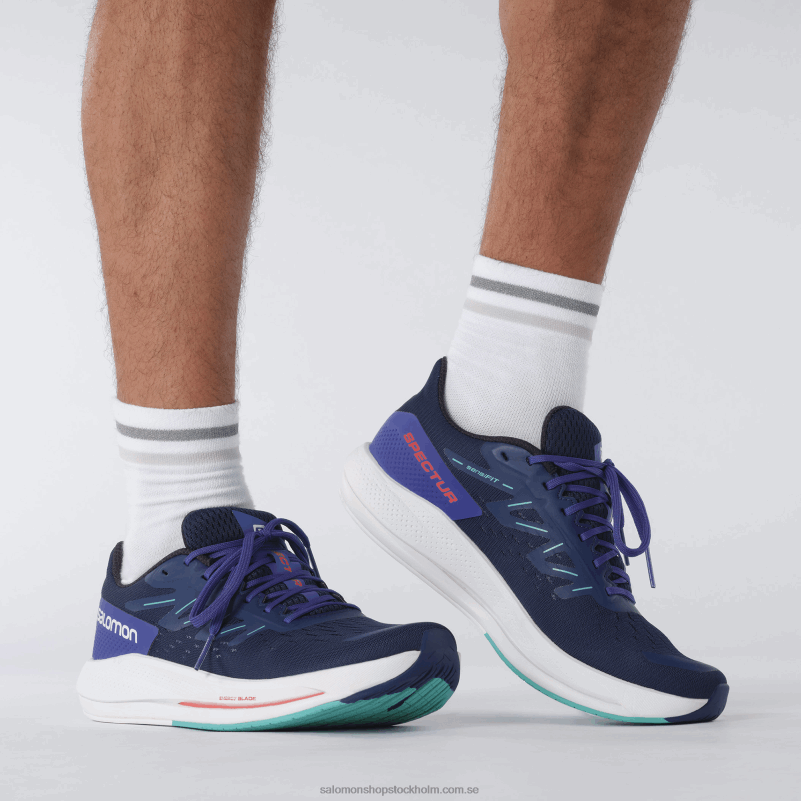 Salomon godsblå/bländande blå/mintblad löparskor för män - spectur T82RP1076