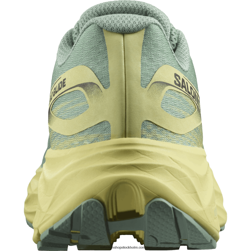 Salomon granitgrön/gul iris/vit löparskor för män - aero glide T82RP1062