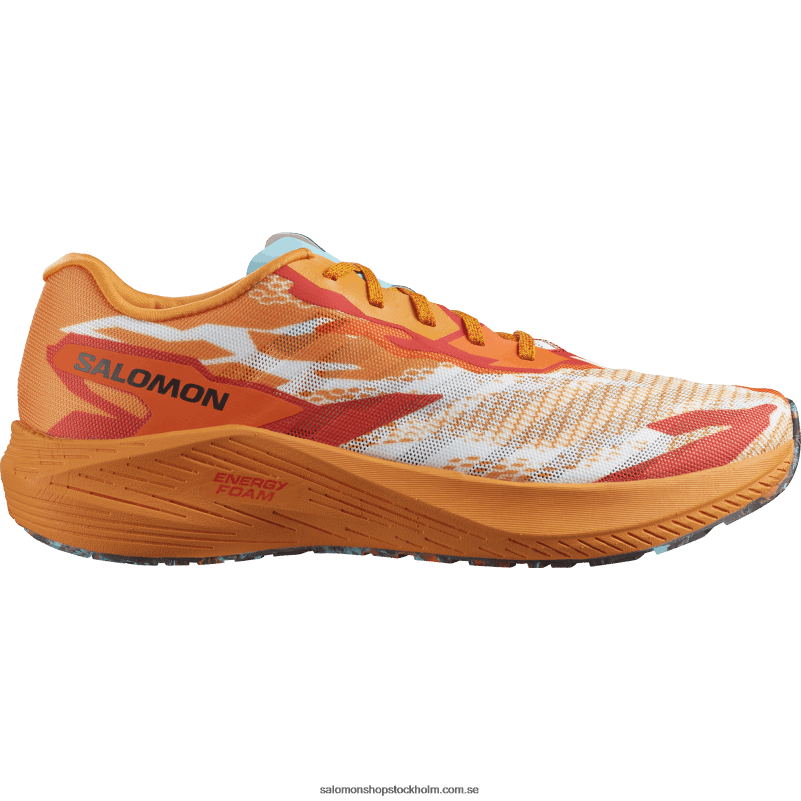 Salomon gurkmeja/eldröd/blå lyster löparskor för män - aero volt T82RP60