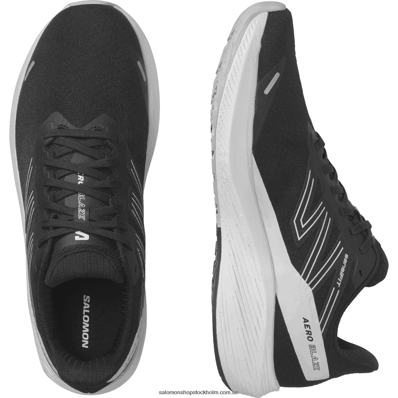 Salomon svart/vit/månsten löparskor för män - aero blaze T82RP1067