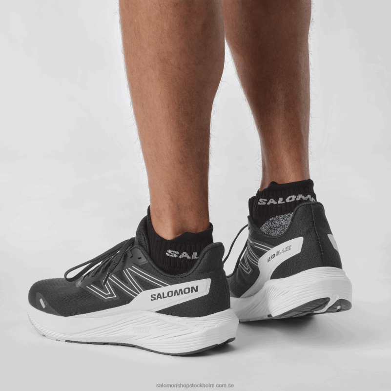 Salomon svart/vit/månsten löparskor för män - aero blaze T82RP1067