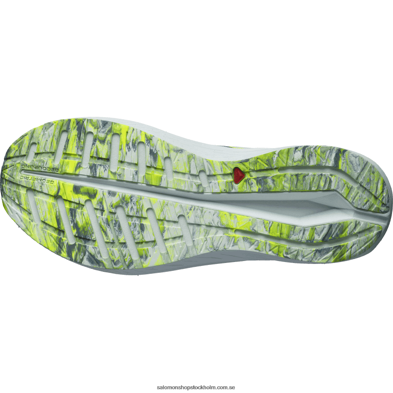 Salomon vit/kinablå/säkerhetsgul löparskor för män - aero volt T82RP59