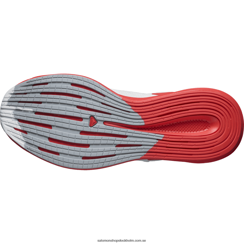 Salomon vit/vallmoröd/flammande orange löparskor för män - spectur T82RP1075