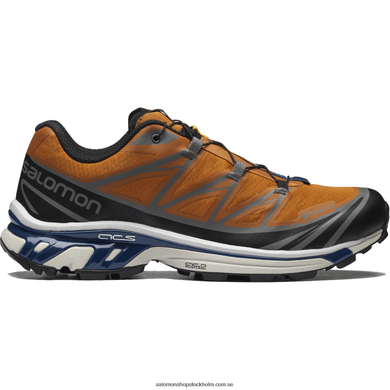 Salomon marmelad/svart/marinblå pion sportskor för män - xt-6 gore-tex verktyg T82RP127