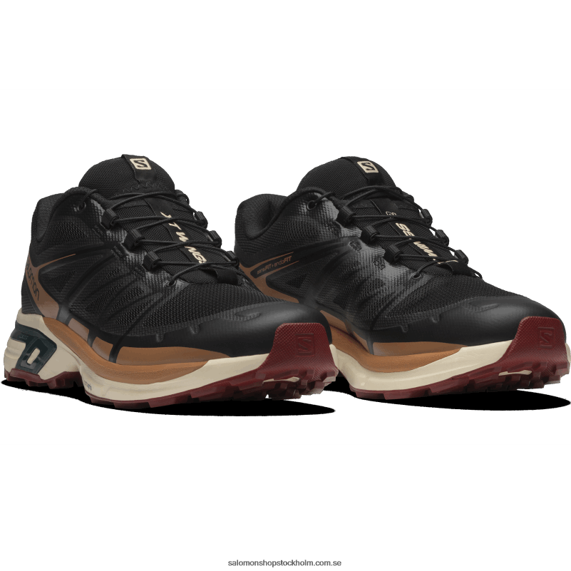 Salomon svart/blekt sand/ponderosa tall sportskor för män - xt-wings 2 T82RP197
