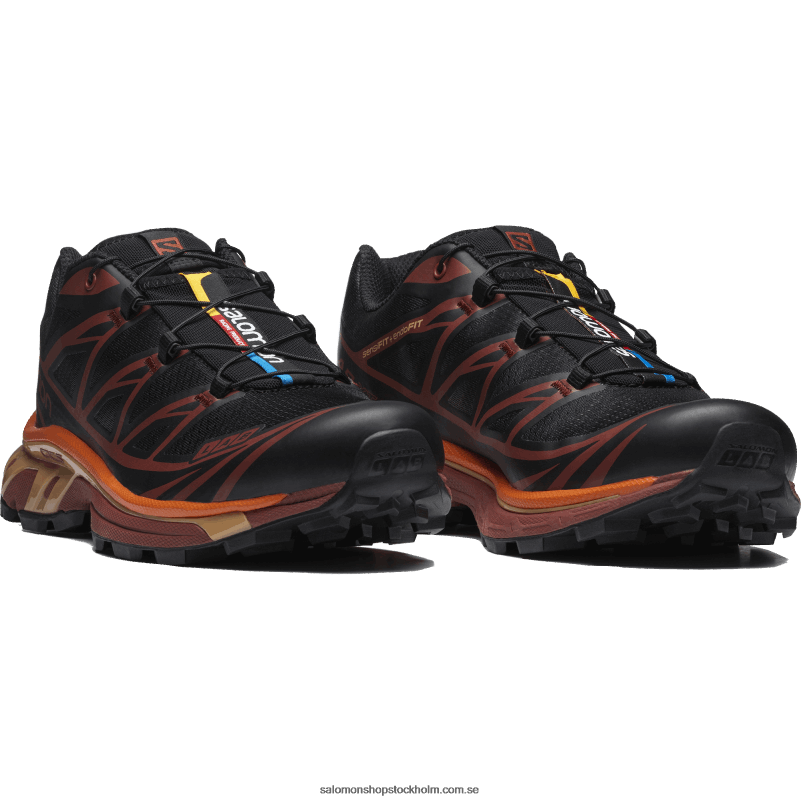Salomon svart/choklad plommon/vibrerande apelsin sportskor för män - xt-6 T82RP86