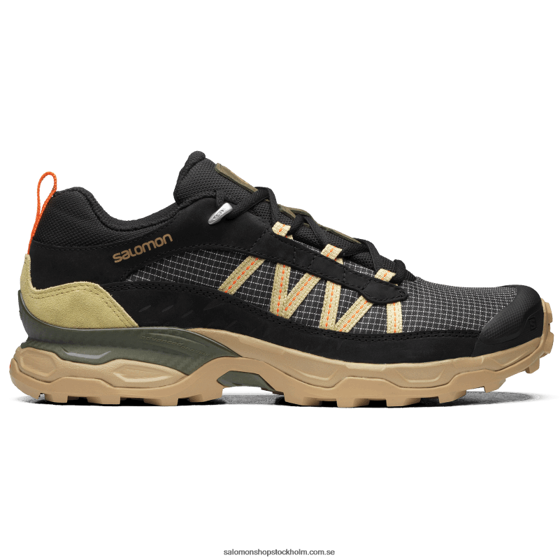 Salomon svart/kelp/purjolök grön mäns sportstyle skor - skydd lågt läder T82RP170