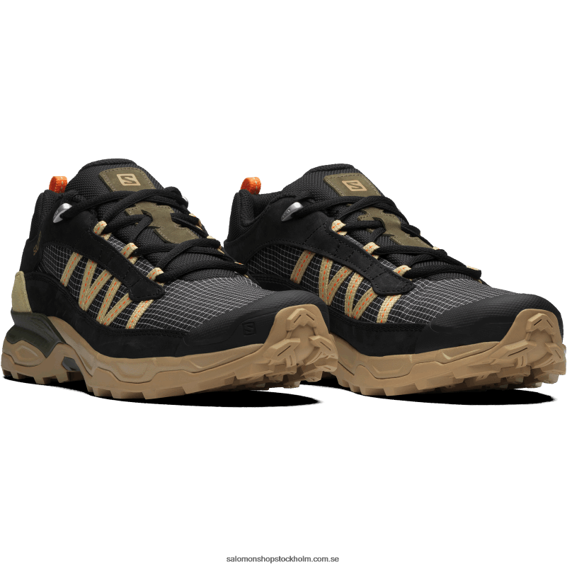 Salomon svart/kelp/purjolök grön mäns sportstyle skor - skydd lågt läder T82RP170