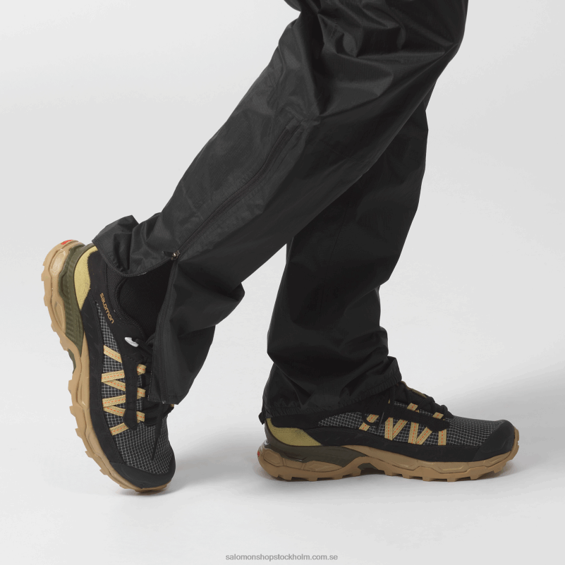 Salomon svart/kelp/purjolök grön mäns sportstyle skor - skydd lågt läder T82RP170