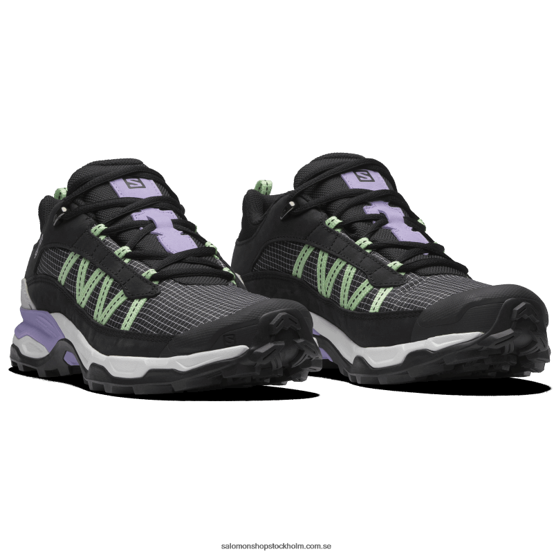 Salomon svart/vit/patinerad grön mäns sportstyle skor - skydd lågt läder T82RP172