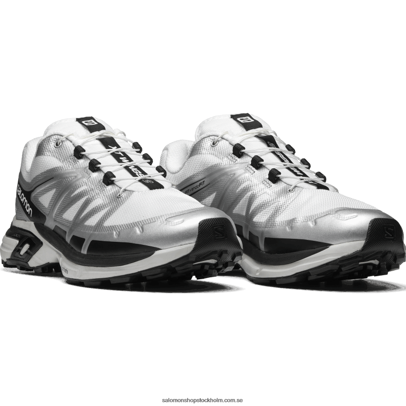 Salomon vit/silver metallic x/svart sportskor för män - xt-wings 2 T82RP194