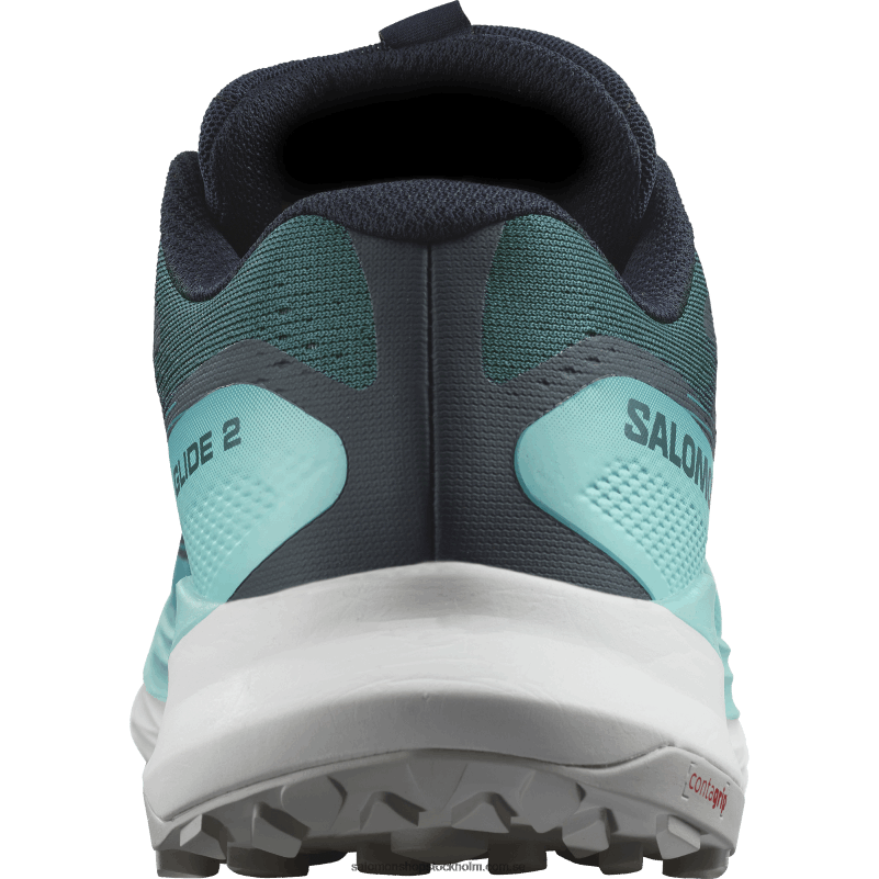 Salomon atlantisk djup/blå lyster/eldröd Traillöparskor för män - ultra glide 2 T82RP1438