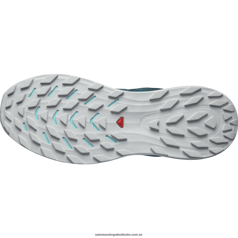 Salomon atlantisk djup/blå lyster/eldröd trail löparskor för män - ultra glide 2 breda T82RP1469